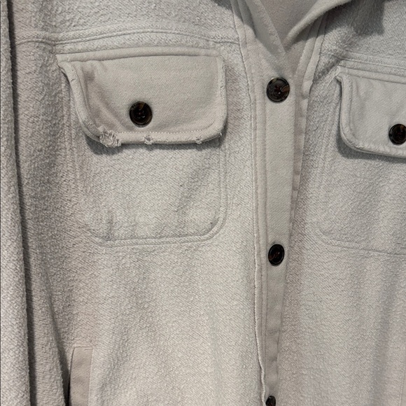 Cream Button-Up Fleece Jacket - Picture 3 of 7